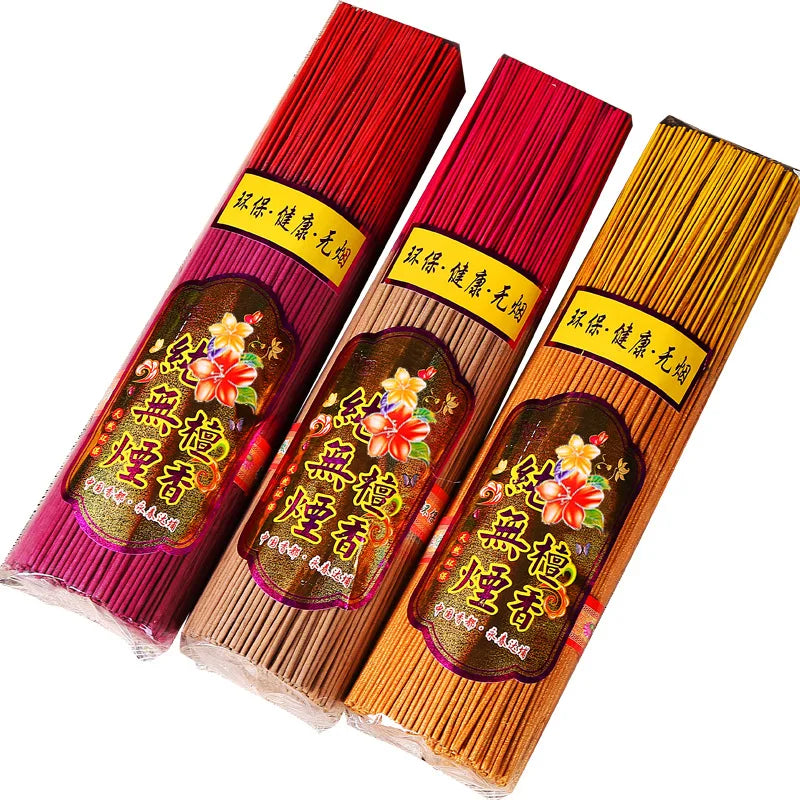 Smokeless Sandalwood Incense Sticks 500g Natrual Bamboo Hosehold Joss Sticks for Buddhist Supplies Wholesale Bulk Incense
